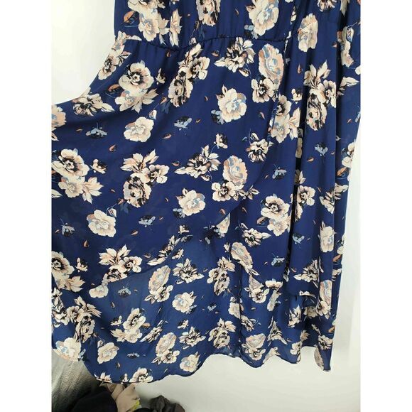 Torrid Women's Navy Blue Floral Sleeveless Tulip Hem Dress Size 4 4X‎ - Picture 2 of 6